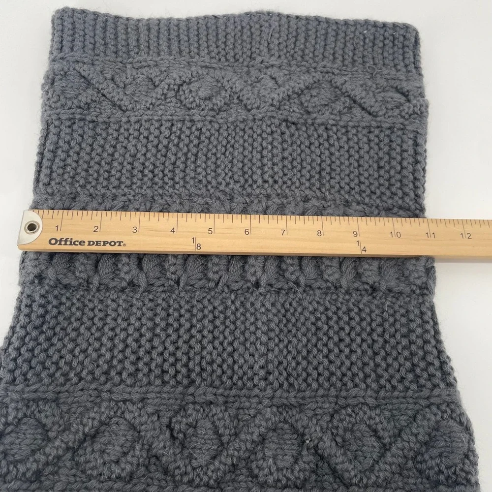Glama Neck Warmer Unisex OS Charcoal Grey 100% Baby Llama‎ Knit Cowl Scarf NWT